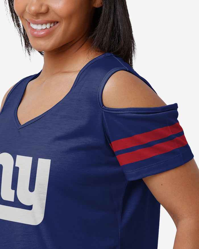 New York Giants Womens Cold Shoulder T-Shirt FOCO - FOCO.com