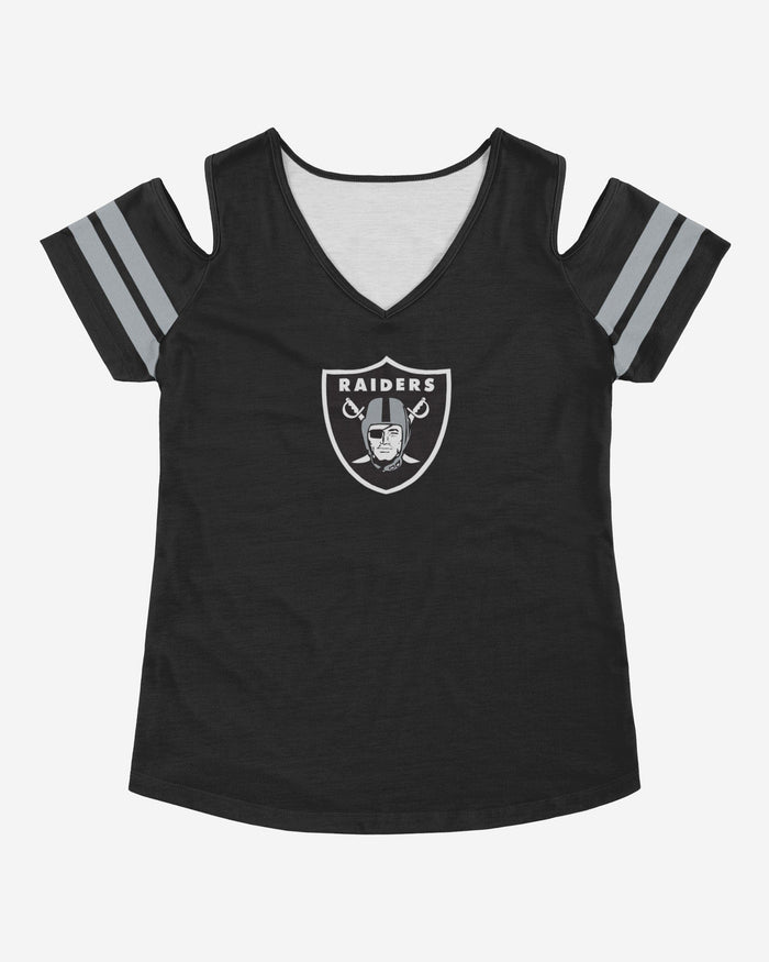 Las Vegas Raiders Womens Cold Shoulder T-Shirt FOCO - FOCO.com