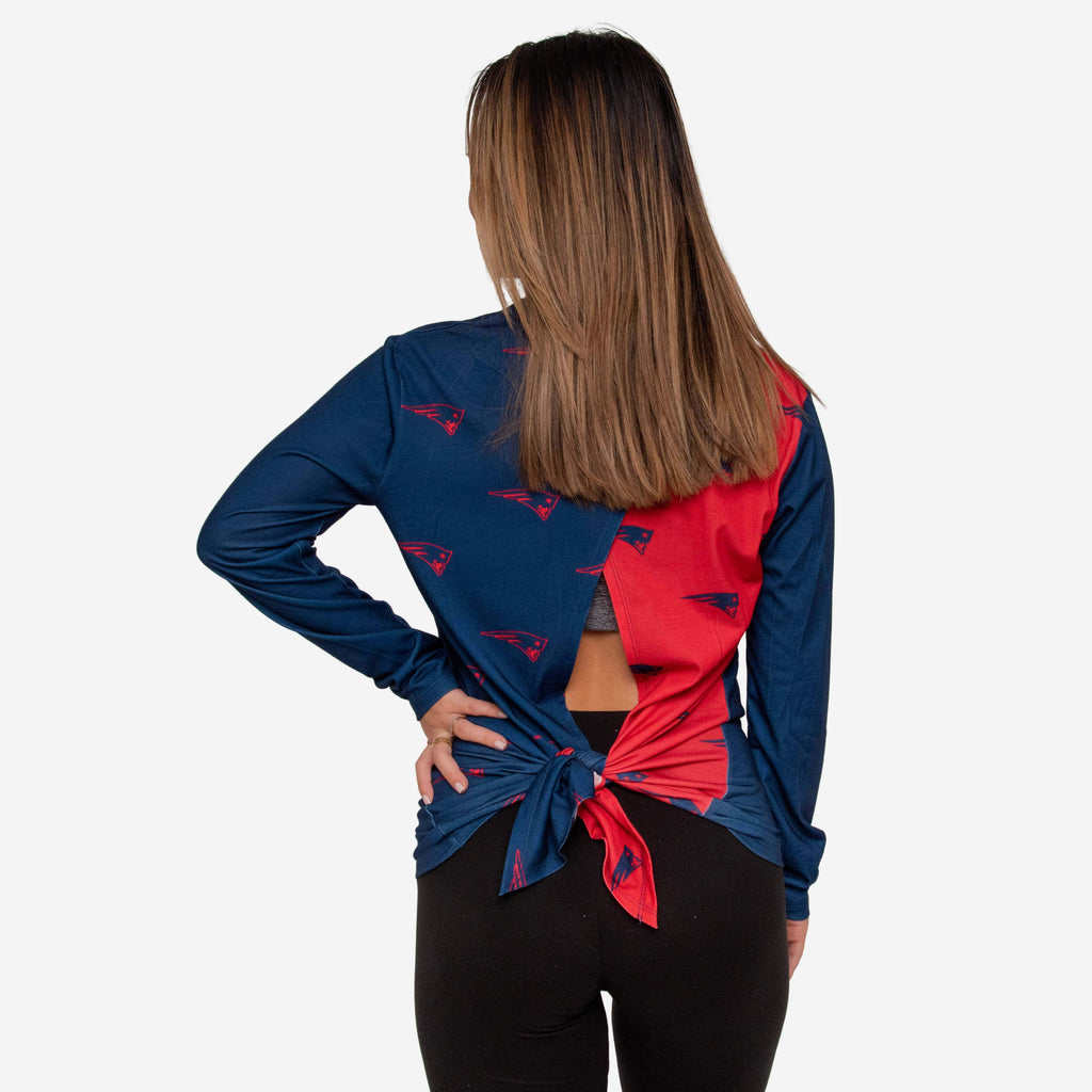 New England Patriots Womens Tie-Breaker Long Sleeve Top FOCO S - FOCO.com