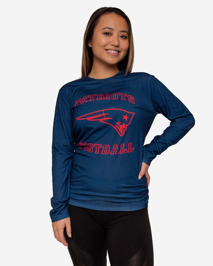 New England Patriots Womens Tie-Breaker Long Sleeve Top FOCO - FOCO.com