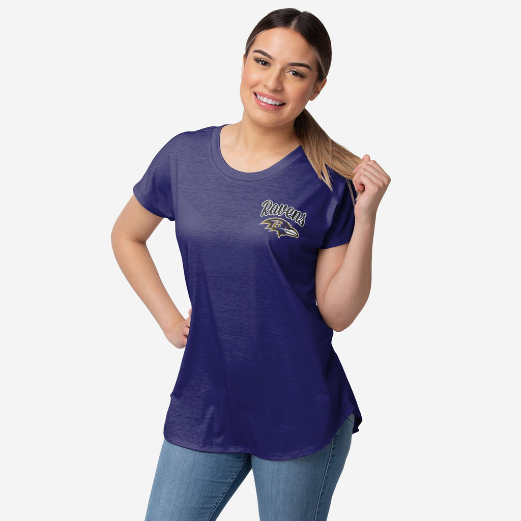 Baltimore Ravens Womens Script Wordmark Tunic Top FOCO S - FOCO.com