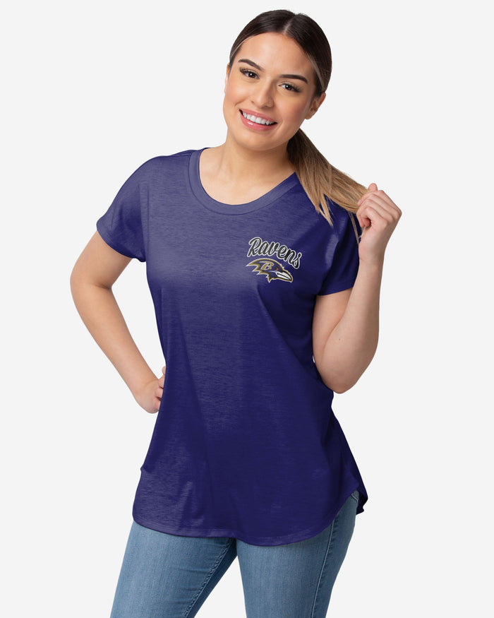 Baltimore Ravens Womens Script Wordmark Tunic Top FOCO S - FOCO.com