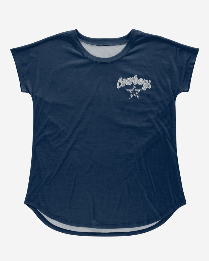 Dallas Cowboys Womens Script Wordmark Tunic Top FOCO - FOCO.com