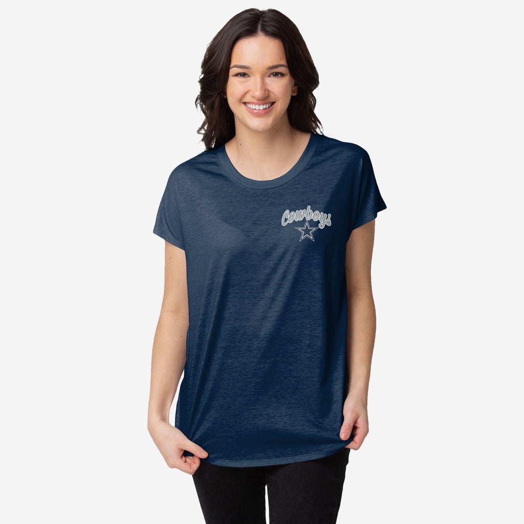 Dallas Cowboys Womens Script Wordmark Tunic Top FOCO S - FOCO.com