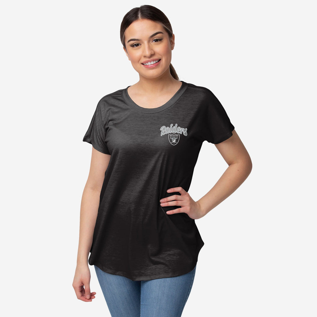 Las Vegas Raiders Womens Script Wordmark Tunic Top FOCO S - FOCO.com