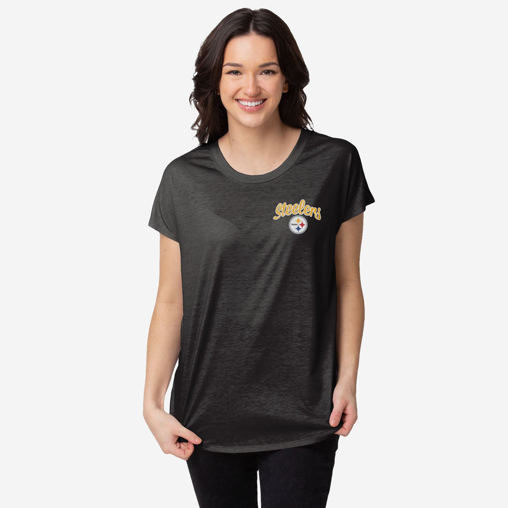 Pittsburgh Steelers Womens Script Wordmark Tunic Top FOCO S - FOCO.com