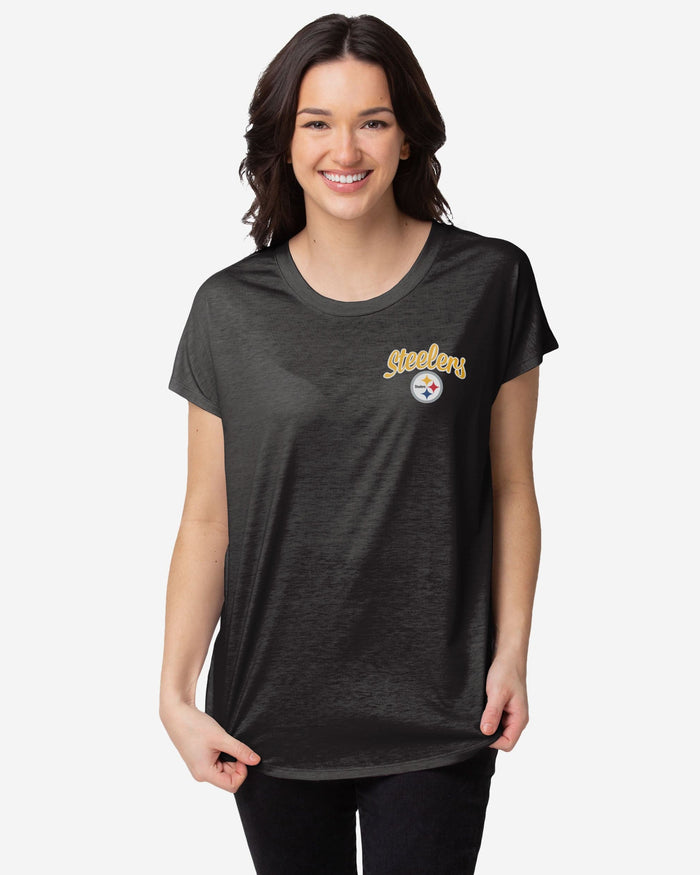 Pittsburgh Steelers Womens Script Wordmark Tunic Top FOCO S - FOCO.com