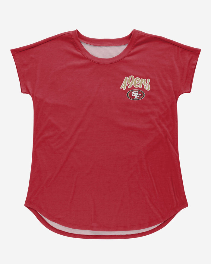 San Francisco 49ers Womens Script Wordmark Tunic Top FOCO - FOCO.com