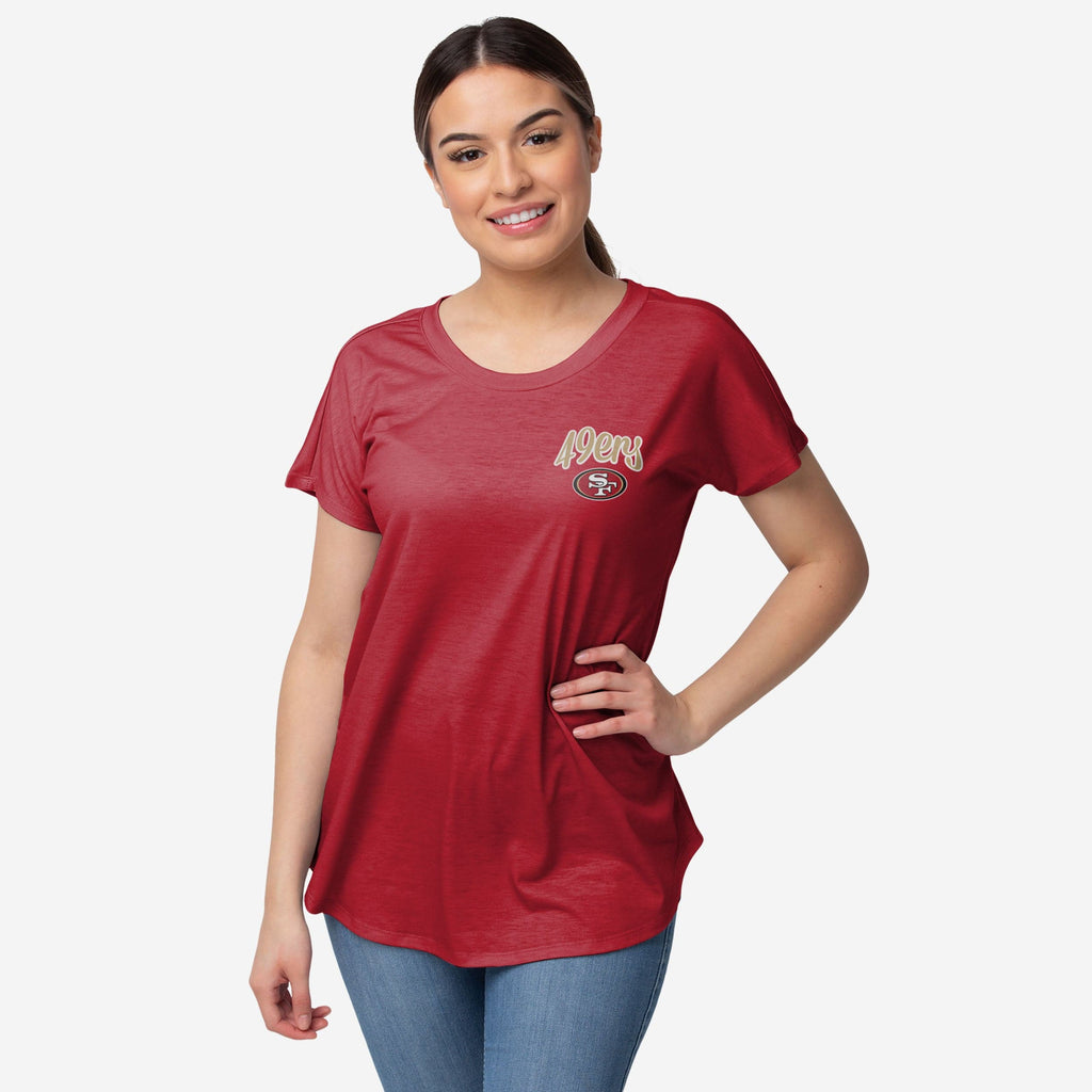 San Francisco 49ers Womens Script Wordmark Tunic Top FOCO S - FOCO.com