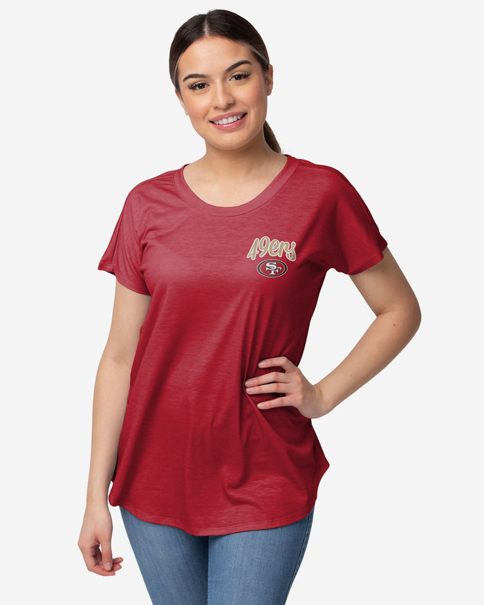 San Francisco 49ers Womens Script Wordmark Tunic Top FOCO S - FOCO.com