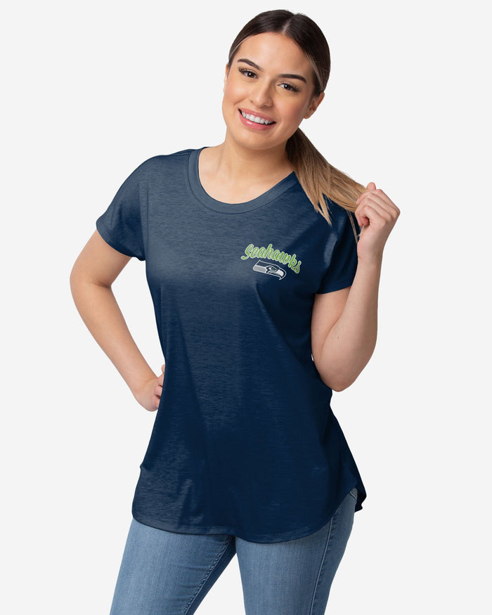 Seattle Seahawks Womens Script Wordmark Tunic Top FOCO S - FOCO.com