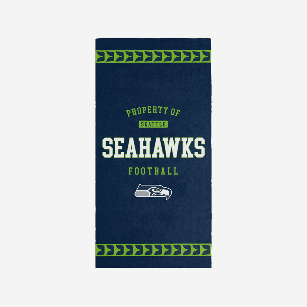 Seattle Seahawks Property Of Beach Towel FOCO - FOCO.com