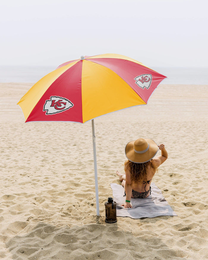 Kansas City Chiefs Beach Umbrella FOCO - FOCO.com