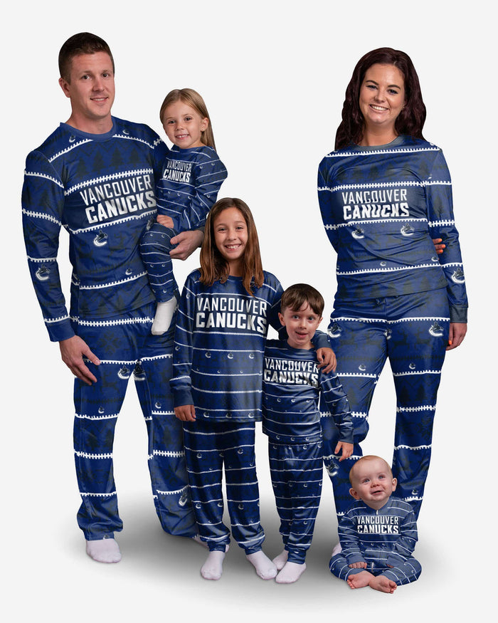 Vancouver Canucks Youth Family Holiday Pajamas FOCO - FOCO.com