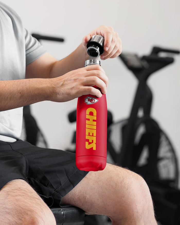 Kansas City Chiefs Wordmark Chill Water Bottle FOCO - FOCO.com