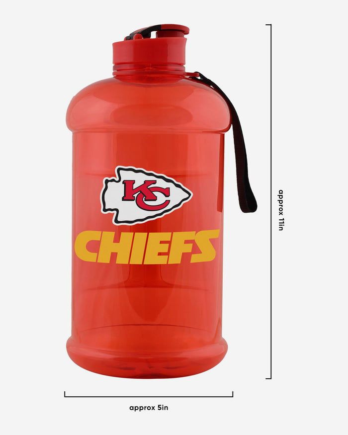 Kansas City Chiefs Large Team Color Clear Sports Bottle FOCO - FOCO.com