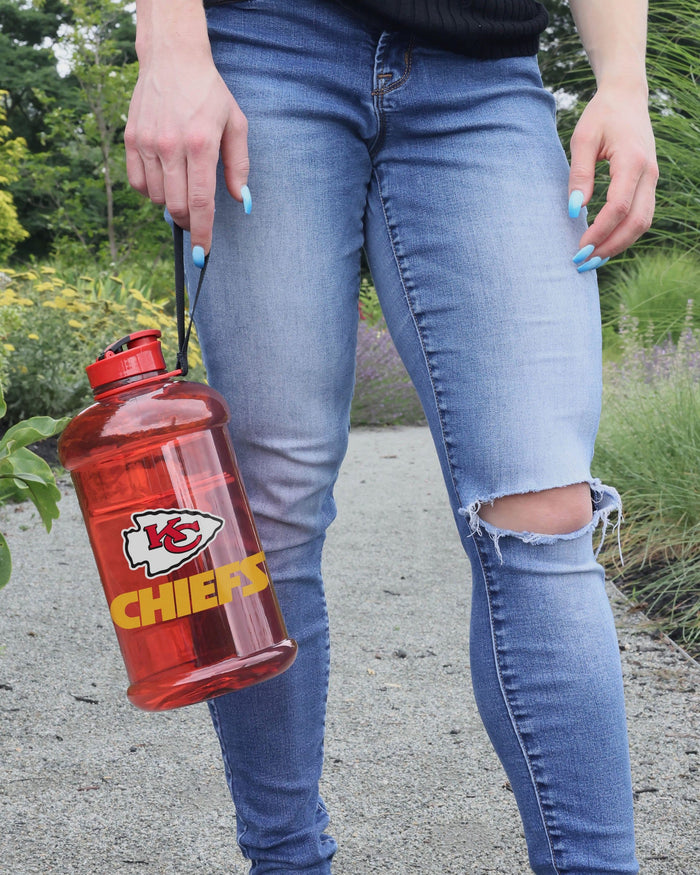 Kansas City Chiefs Large Team Color Clear Sports Bottle FOCO - FOCO.com