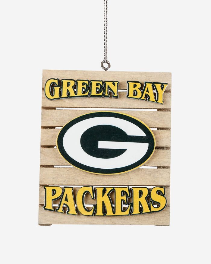 Green Bay Packers Wood Pallet Sign Ornament FOCO - FOCO.com