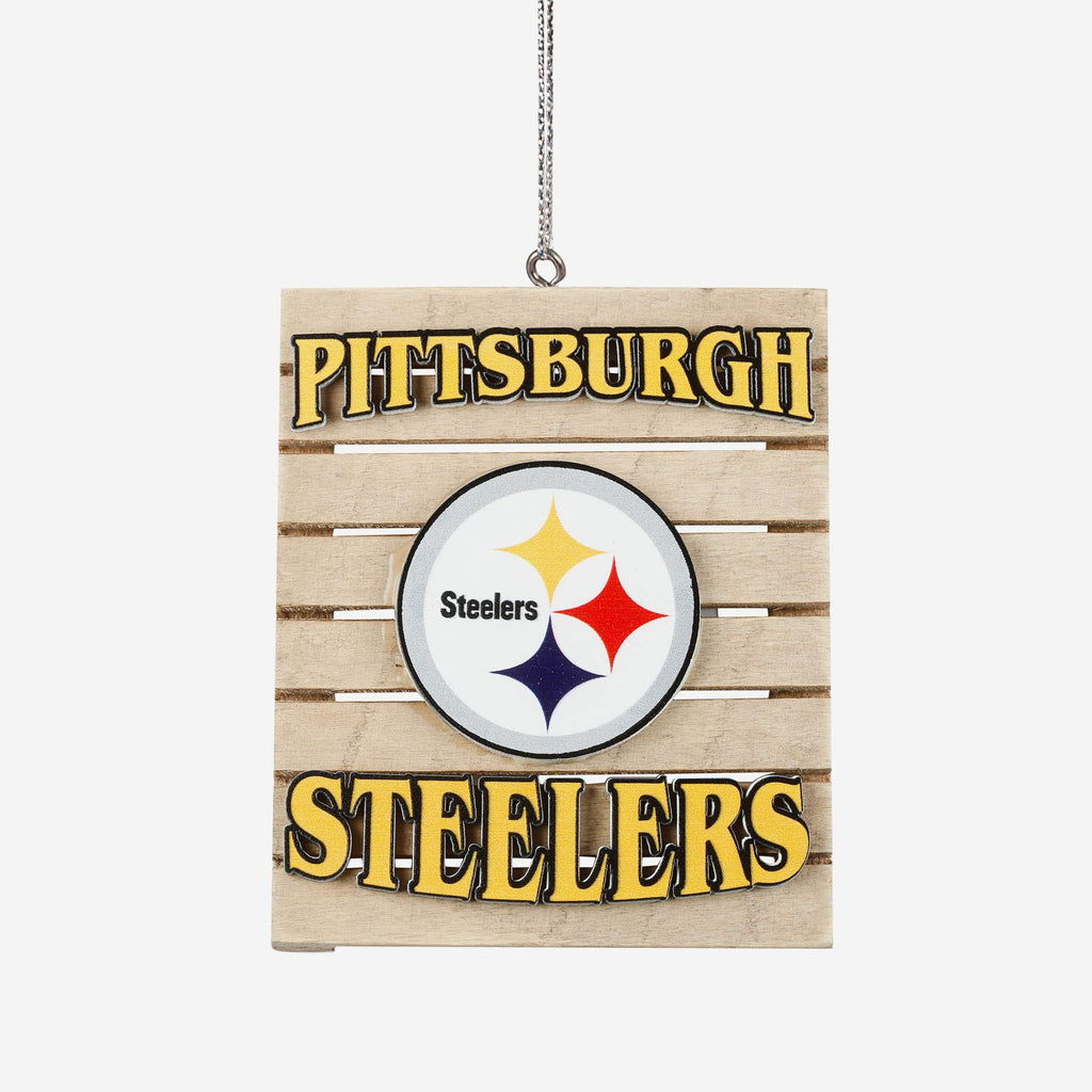 Pittsburgh Steelers Wood Pallet Sign Ornament FOCO - FOCO.com