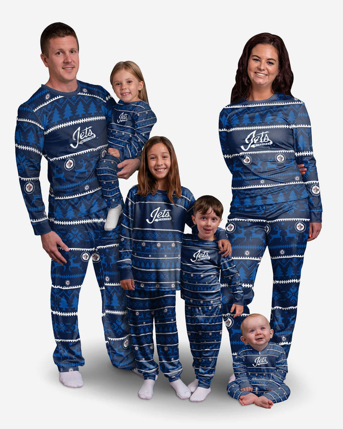 Winnipeg Jets Youth Family Holiday Pajamas FOCO - FOCO.com